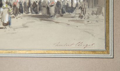 CLERGET Hubert (1818-1899)

Retour de marché

Fusain,...