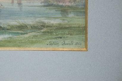OUVRIE Justin (1806-1879) 

Vue de Dordrecht

Aquarelle,...