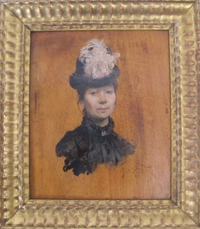 Ecole française vers 1900

Portrait d'élegante...