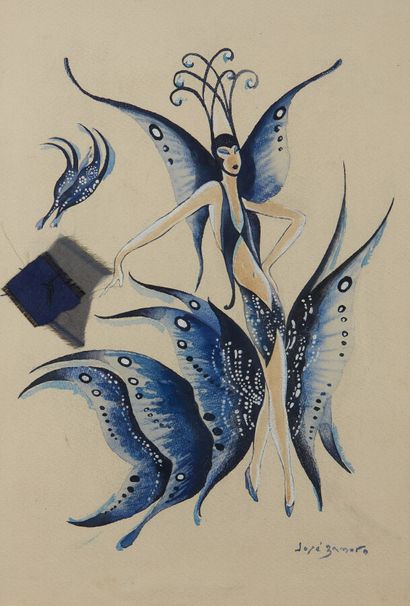 DE ZAMORA José (1889-1971)

Femme papillon,...