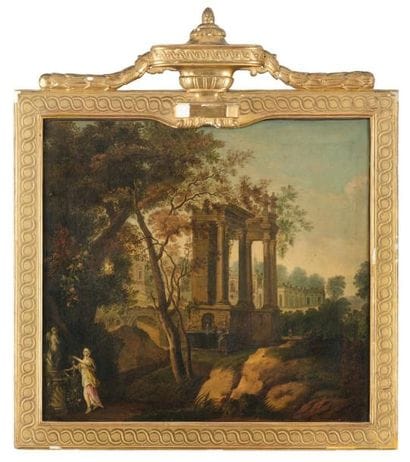 École française vers 1820
« Jeune fille décorant...