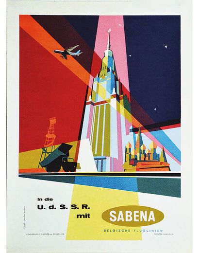 U.DS.S.R. USSR In die UDSSR mit Sabena around...