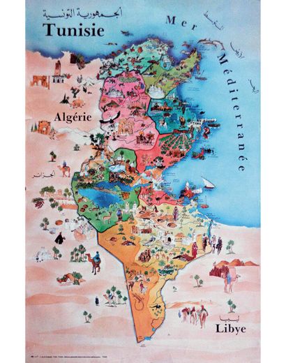 Tunisia Map - Algeria, Libya, Mediterranean...