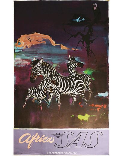 Africa SAS Scandinavian airlines zebras and...