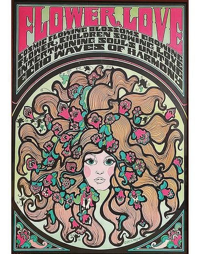 Flower Love cosmic flowing blossoms growing,...