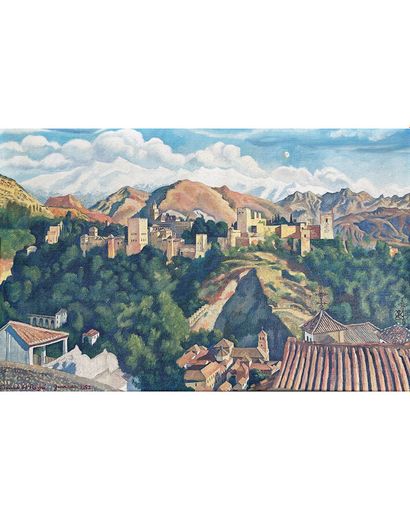 Granada Oil on canvas signed by Séverin DE...