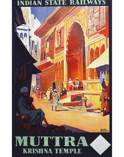 Muttra Krishna Temple Indian State Railways...