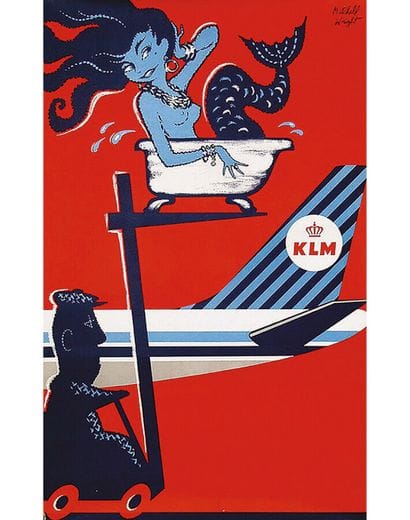 KLM Royal Dutch Airlines ( red poster ) around...