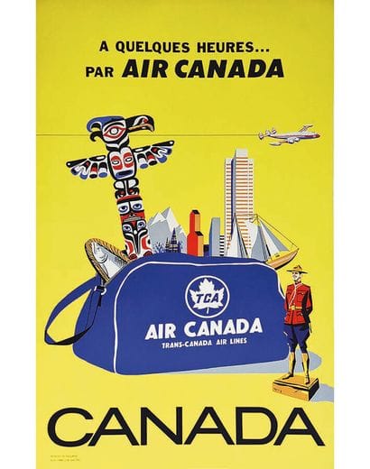 Air Canada A few hours Canada poster in serigraphy...