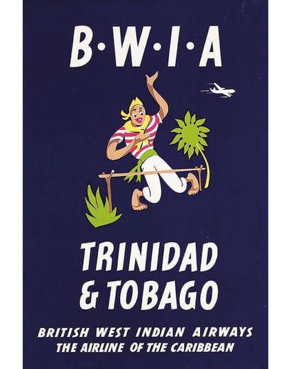 Trinidad & Tobago British wesr Indian Airways...
