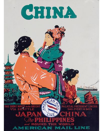 China - American Mail Line China Japan Philippines...