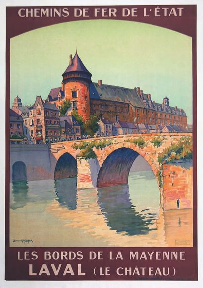 Les Bords de la Mayenne. Laval (le château)...