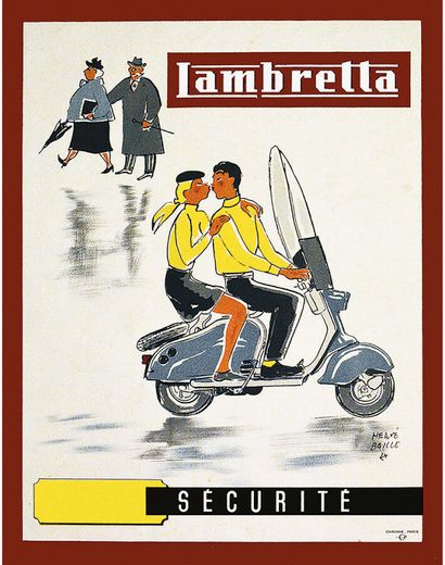 Lambretta Sécurité Couple fond Blanc vers...