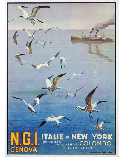 Paquebot Colombo NGI Genova Italie New-York...