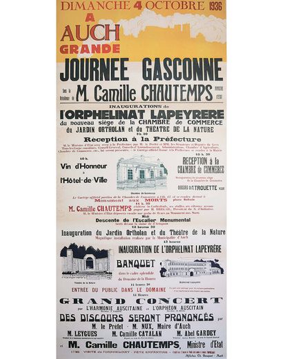 Auch Journée Gasconne Camille Chautemps 1936...