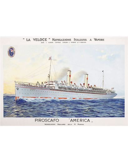 Naviagazione Italiana A Vapore La Veloce...