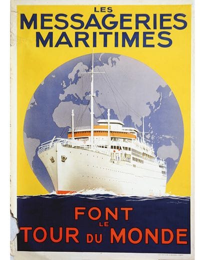 Messageries Maritime Font Le Tour Du Monde...