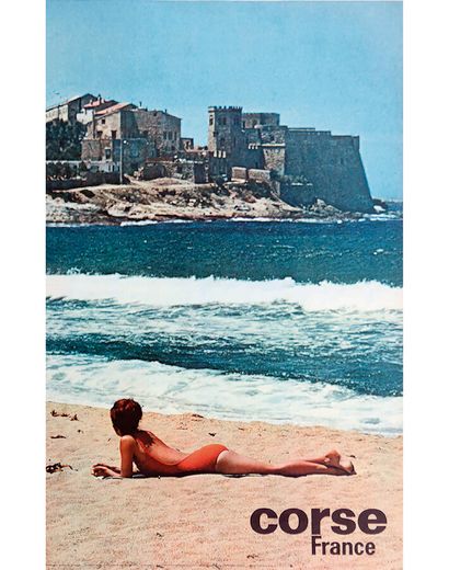 Corse France Baigneuse en Maillot de Bain...