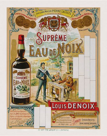 J. Lacoste Suprème Eau De Noix vers 1900...