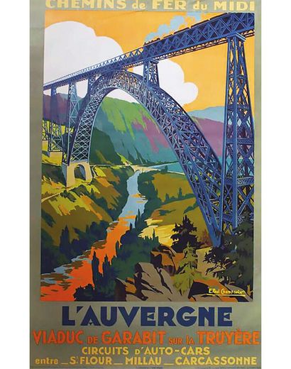 L'Auvergne. Viaduc de Garabit sur la Truyère...