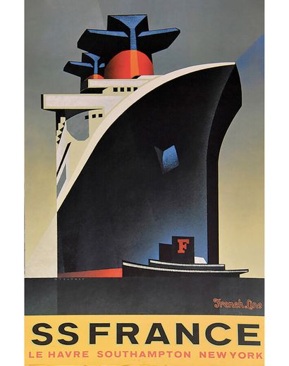 SS France French Line Le Havre Southampton...
