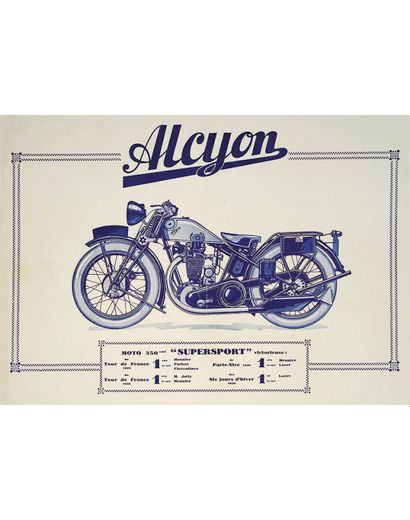 Alcyon Moto 350 Super Sport vers 1930

Affiche...