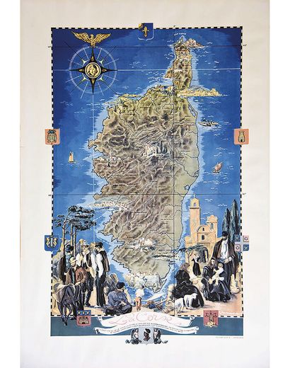 La Corse carte avec tous les lieux important...