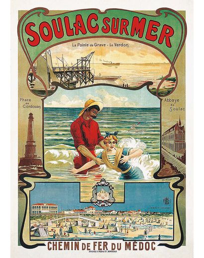 Soulac sur Mer Chemin de Fer du Médoc. Plage...