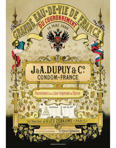 J & A Dupuy & Co Grande Eau de Vie de France...