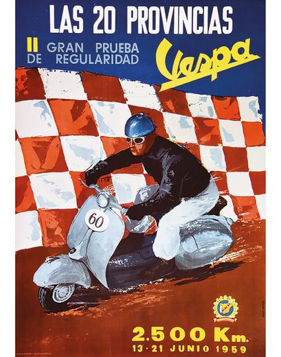 Vespa 2500 Km 15 21 Junio 1959 très rare...