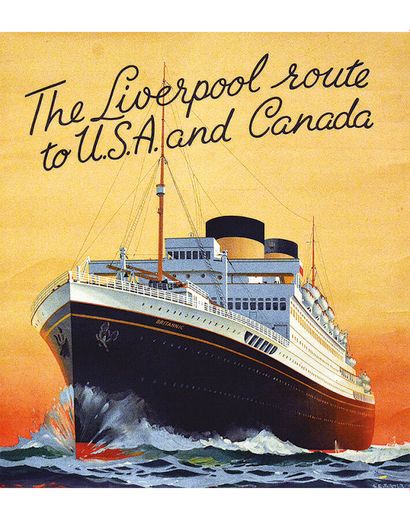 The Liverpool Route To USA and Canada Paquebot...