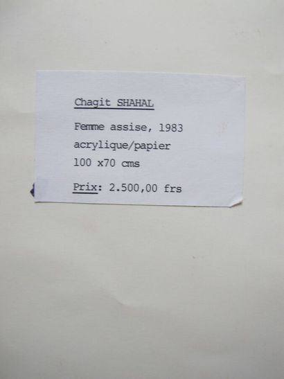 SHAHAL Hagit (1950)

Ensemble de trois oeuvres...
