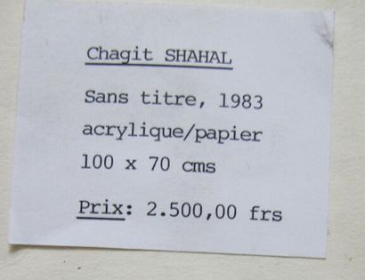 SHAHAL Hagit (1950)

Ensemble de trois oeuvres...