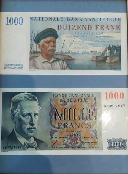 Six cadres avec des billets

On y joint un...
