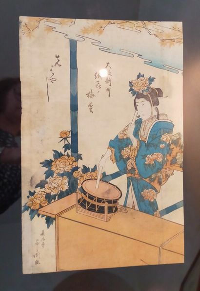 JAPON

Quatre estampes en couleur à décor...