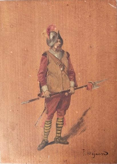 DEJEAN

Hallebardier

Huile sur panneau,...