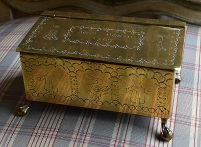 Coffret gravé John Booth 1767 en laiton....