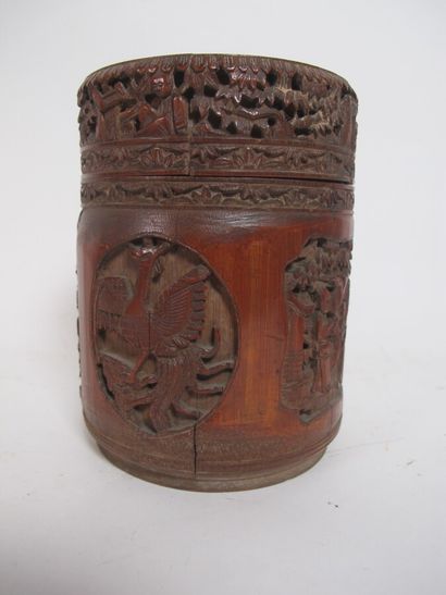 CHINE XIXème

boîte en bambou sculpté à décor...