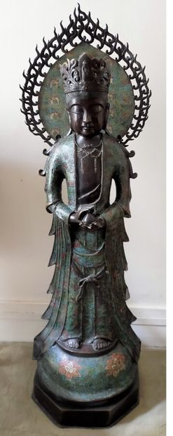 CHINE bouddha en bronze à décor émaillé cloisonné

Début...