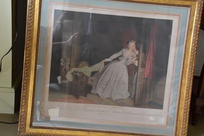 Trois pièces encadrées, 

Gravures

34 x...