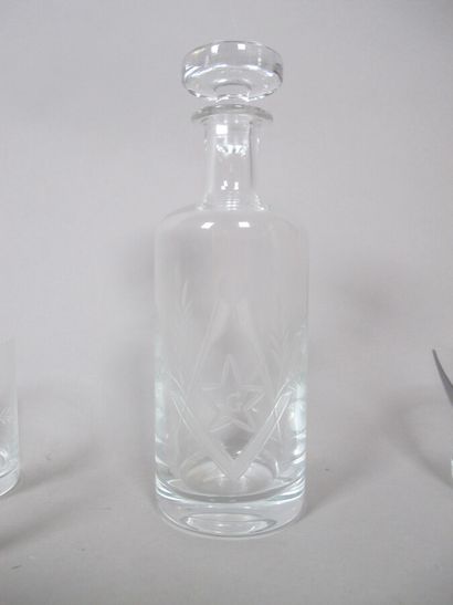 FRANC-MAÇONNERIE

Carafe et six verres à...