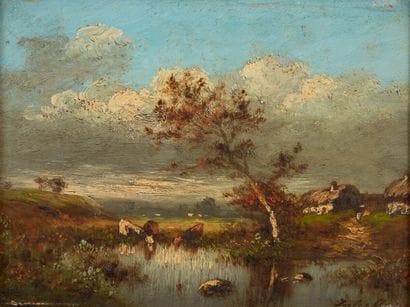 DUPRE Jules (1811-1889) 

Vaches à la mare

Huile...