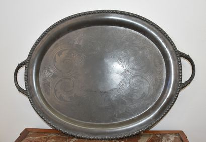 Pewter tray with two handles

Width : 59...