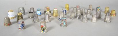 Set of silver and gold plated thimbles