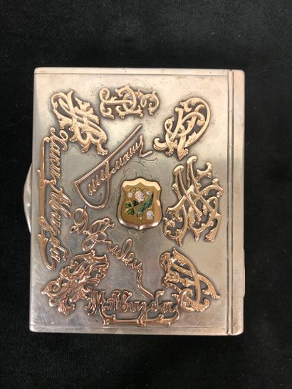 A silver cigarette box with signature dcor,...