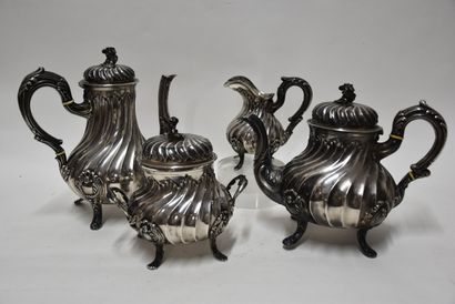 Silver tea and coffee set with twisted ribs

Weight...