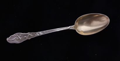Twelve silver and vermeil coffee spoons with...