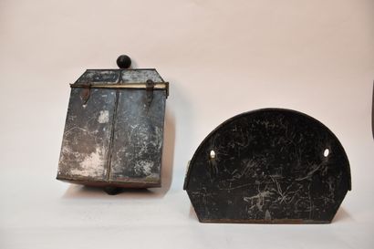 Fountain and its basin in sheet metal with...