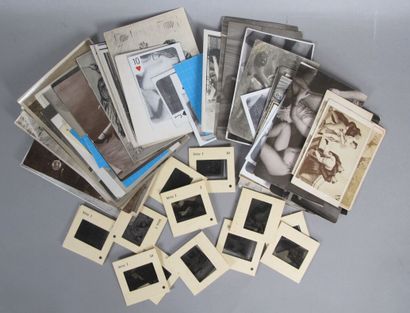Set of photographs and negatives with erotic...