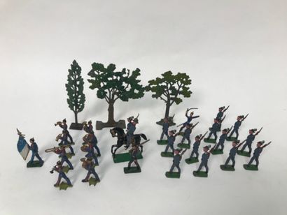 Lot of four sets of lead soldiers of the...
